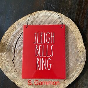 Rae Dunn Sleigh Bells Ring hanging sign